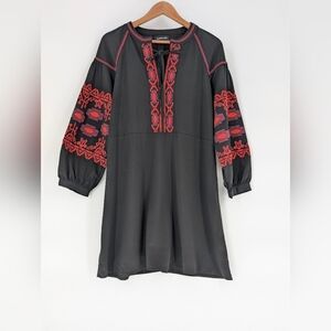 Sugarlips Casual Black and Gray‎ Bishop Sleeve Dress